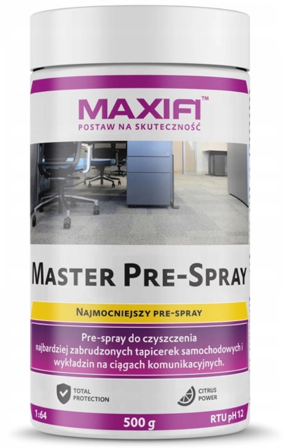 MAXIFI MASTER PRE-SPRAY POWER RINSE PRANIE TAPICERKI AUTA AKCESORIA 2x500g Numer katalogowy producenta 3112