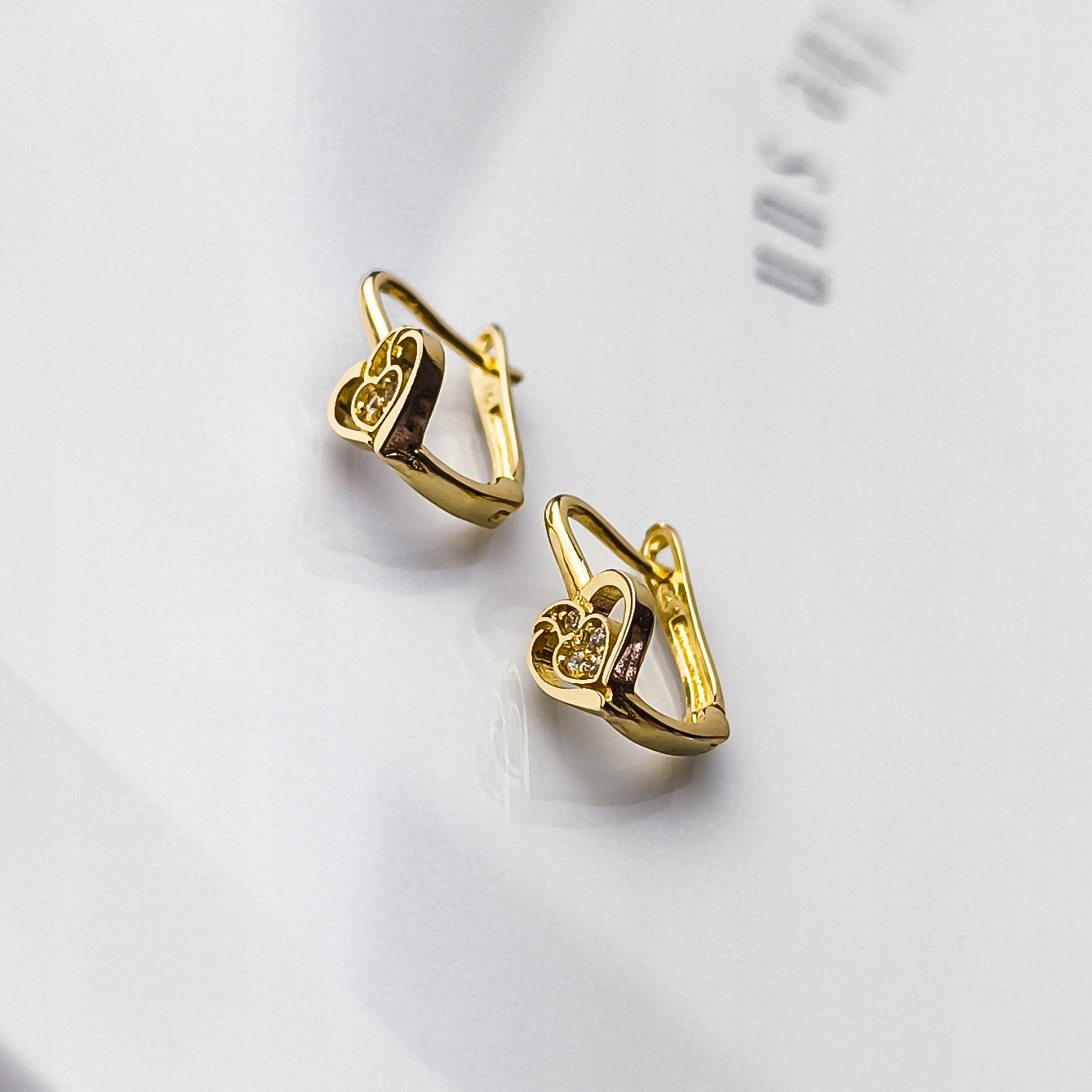 Náušnice srdíčko zirkon anglické p.585