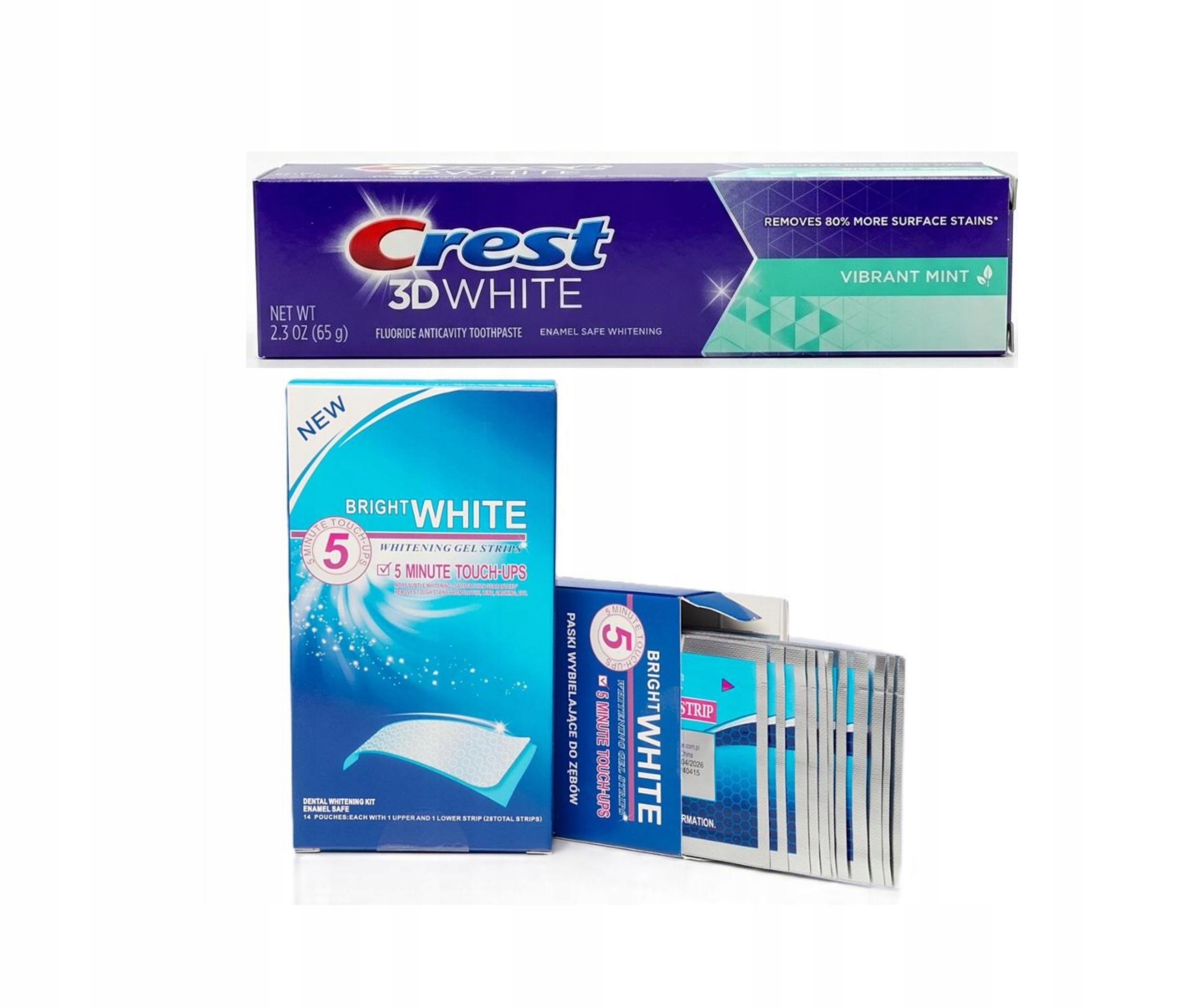 Paski wybielające Bright White New 28 szt. (14 saszetek) pasta