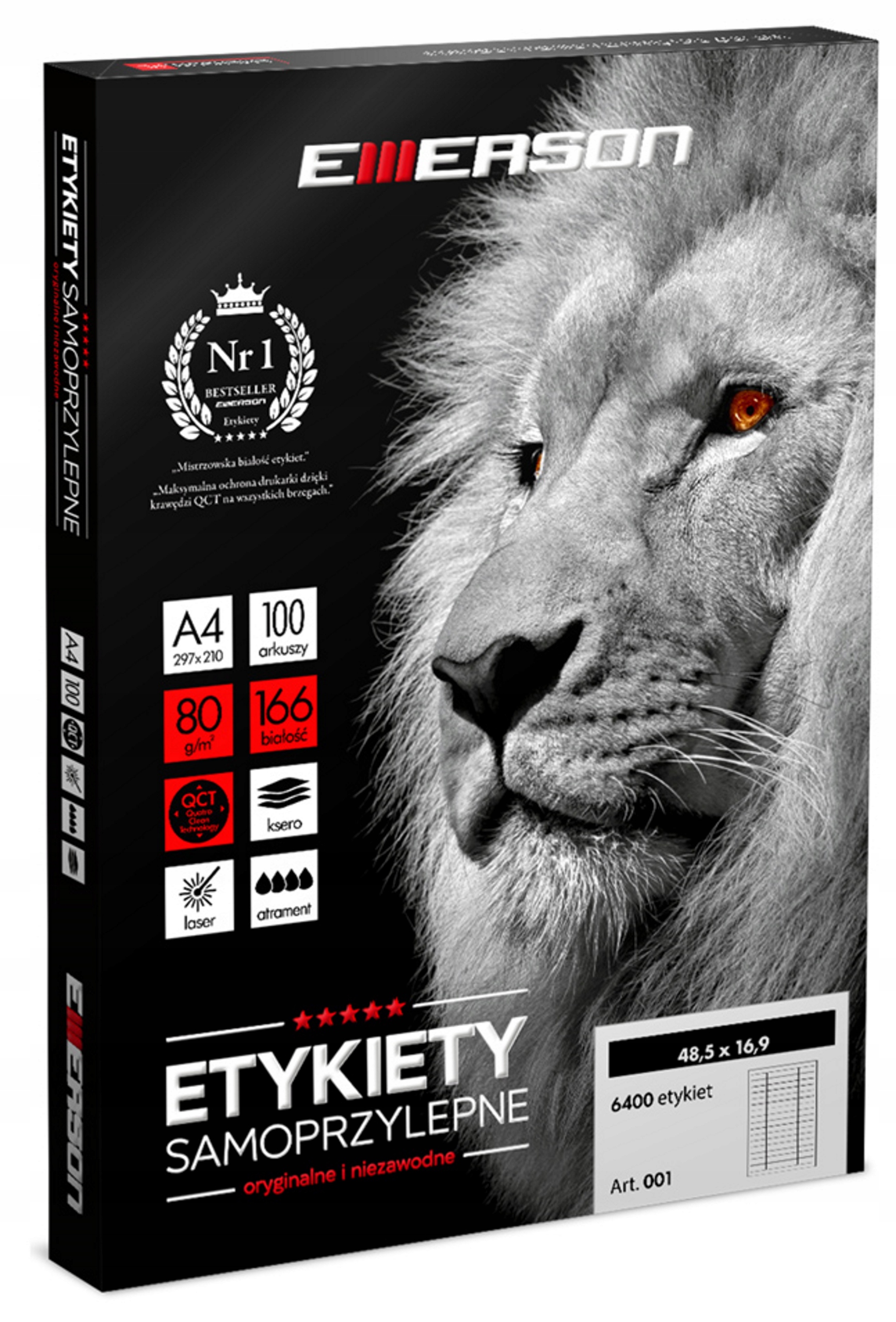 

Etykiety samoprzylepne Emerson A4 66 x 33,8 mm nr6