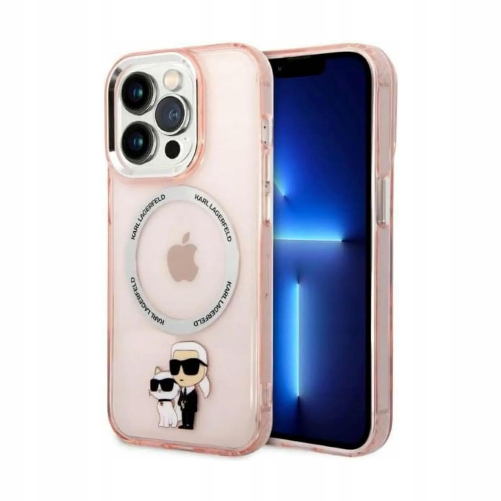 Karl Lagerfeld IML Karl &amp; Choupette MagSafe Case, różowy iPhone 14 Pro