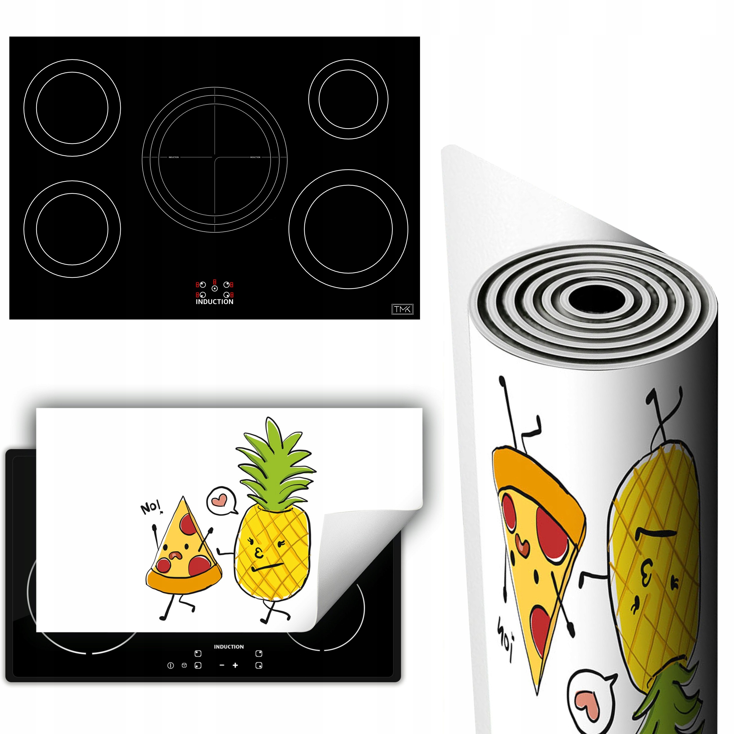 Vinylová Podložka Na Ochranu Kuchyňské Desky 90x52 Pizza ananas