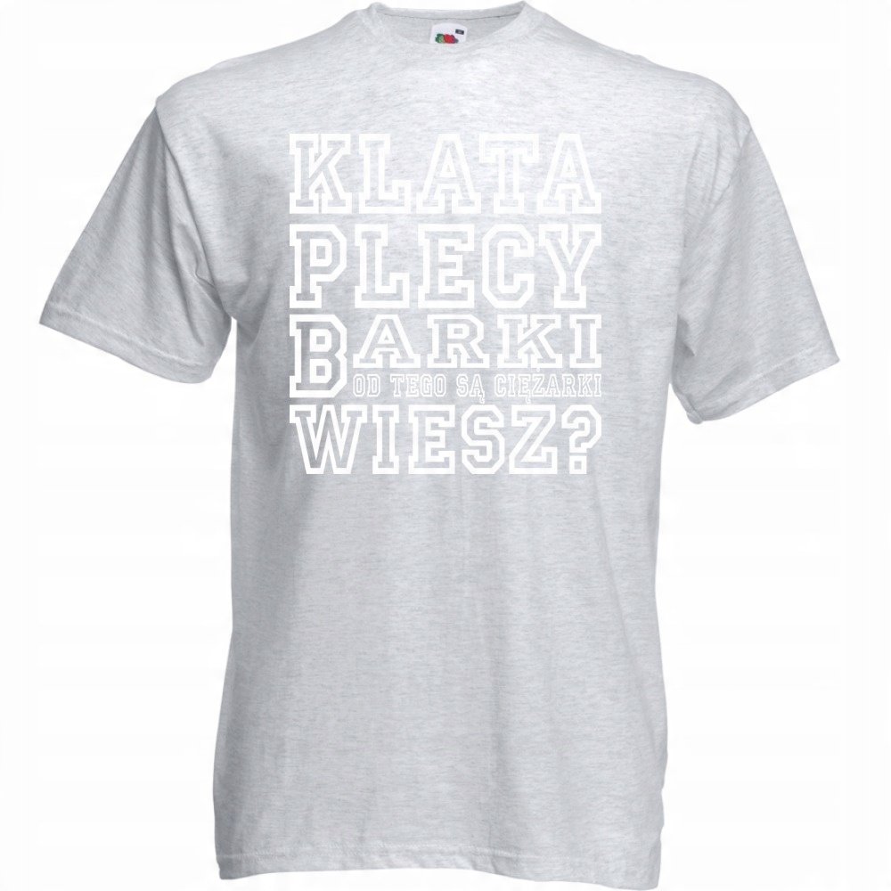 

Koszulka z nadrukiem Klata plecy barki S ash szara