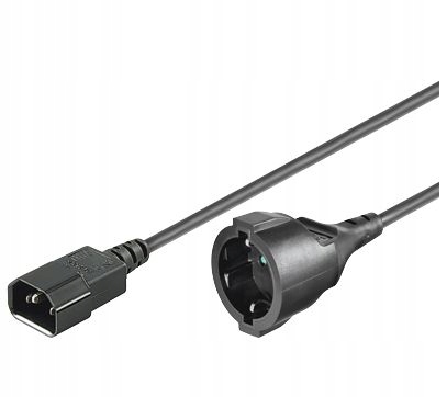 MicroConnect Przedłużacz C14-Schuko żeński 1,5m