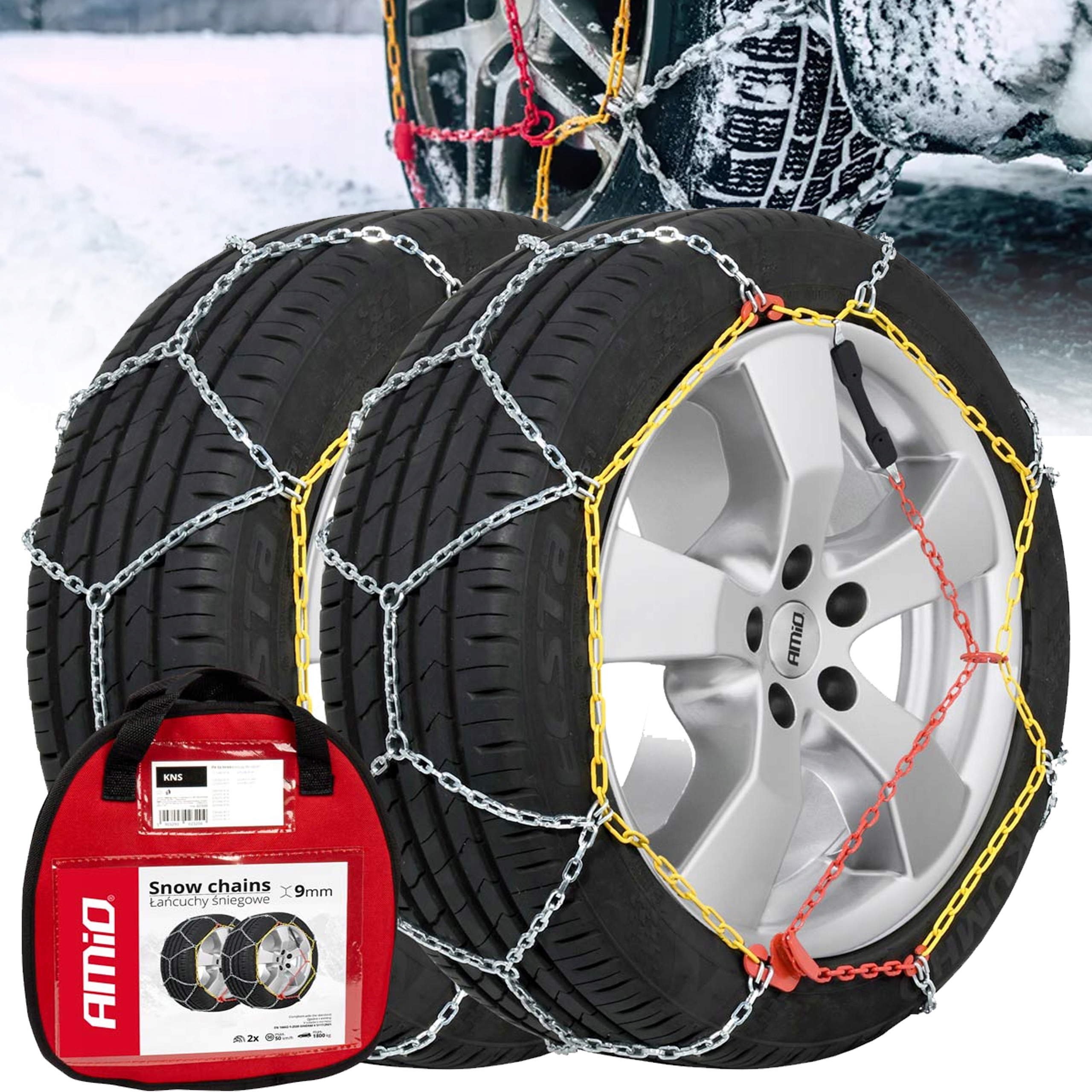 Sněhové Řetězy Na Kola 195/70R15 205/55R16 R14 R15 R16 R17 9mm KNS-90