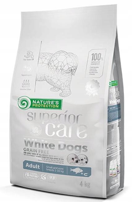 Levně Nature's Protection White Small Dog Fish 4 kg Krmivo pro malé psy bílé srsti s rybou 4 kg