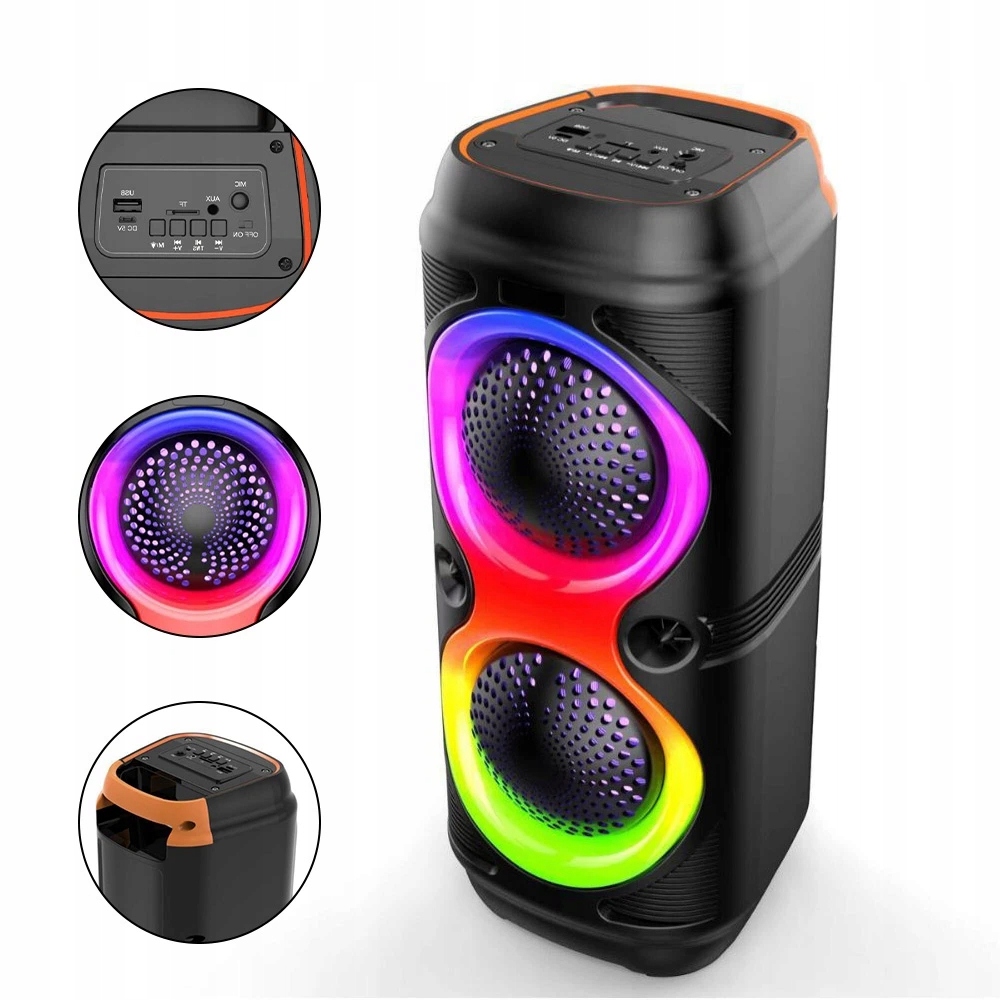 Bluetooth Karaoke Reproduktor 10 W S Usb Rozhraním A Rgb Mikrofonem