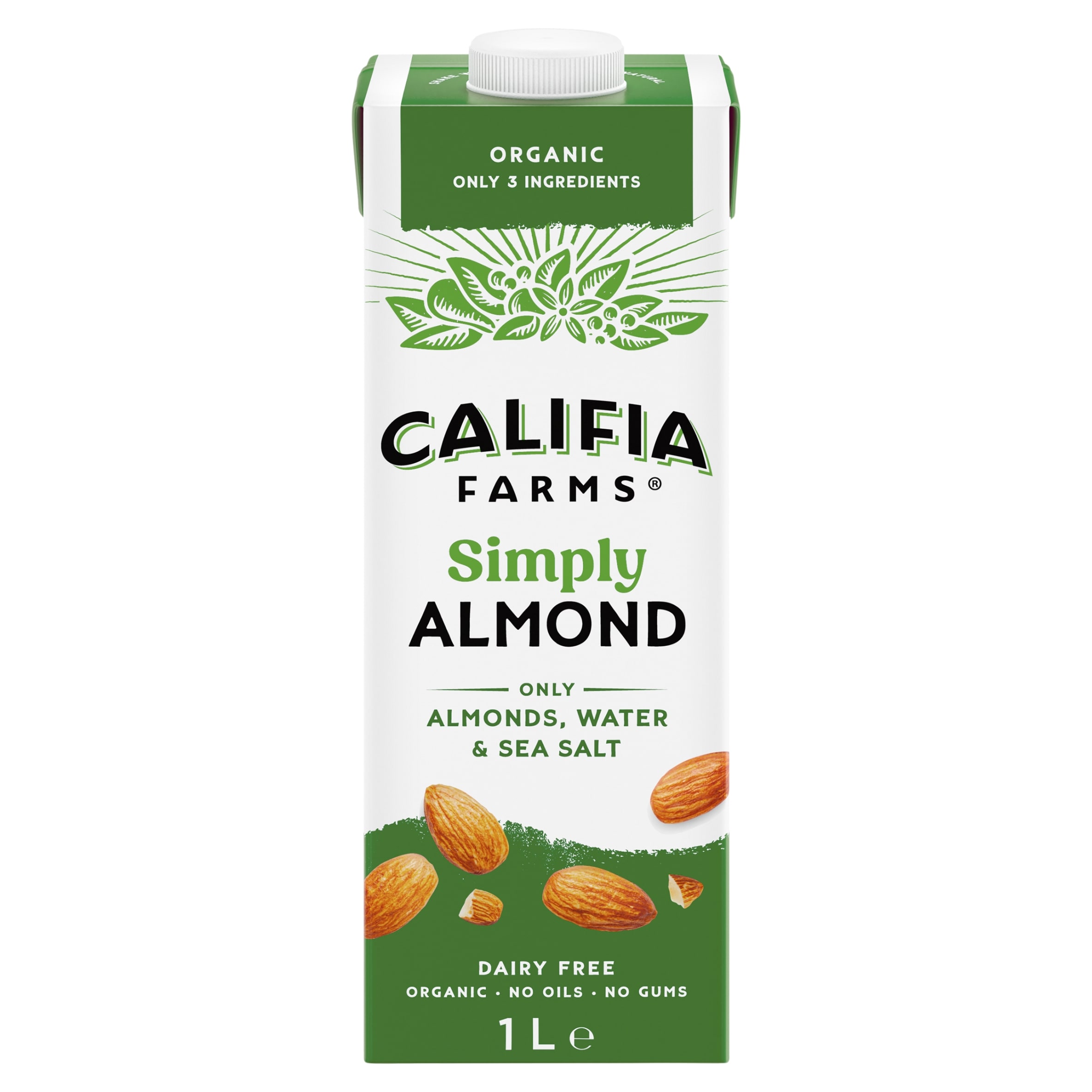 Califia Farms Simple & Organic Almond 1L, Imported from Britain