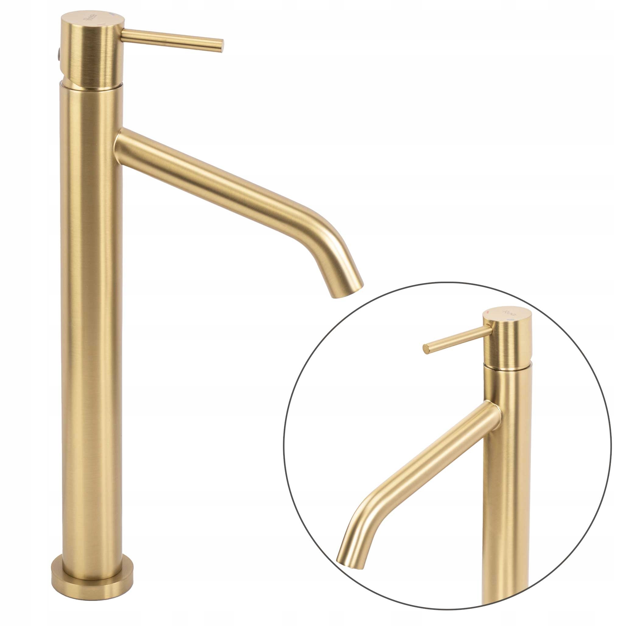 Umývadlová batéria do umývadla zlatá vysoká Rea Level brúsená matná