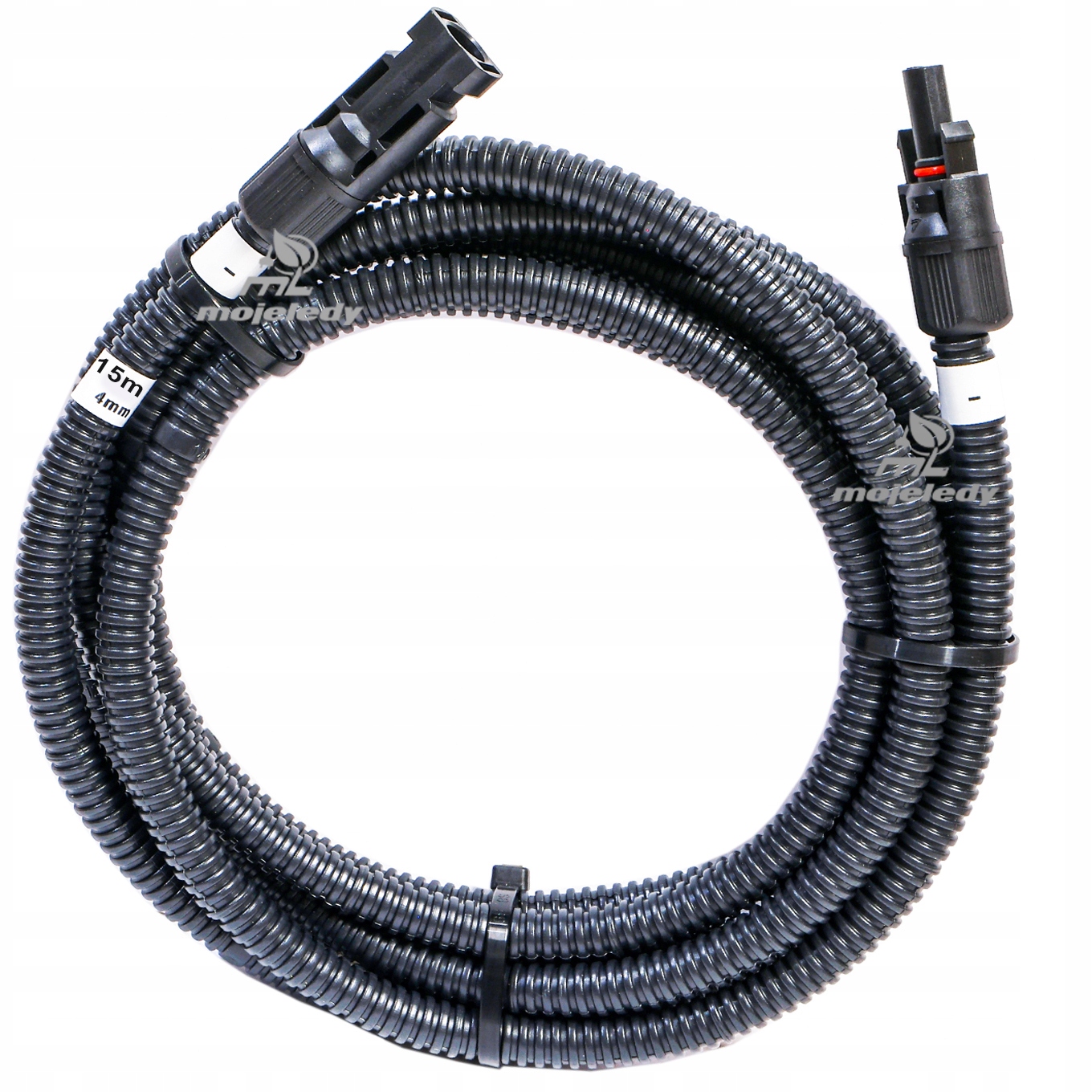 15m solární Pv kabel 4mm kovaný MC4 mínus v Uv peszlu