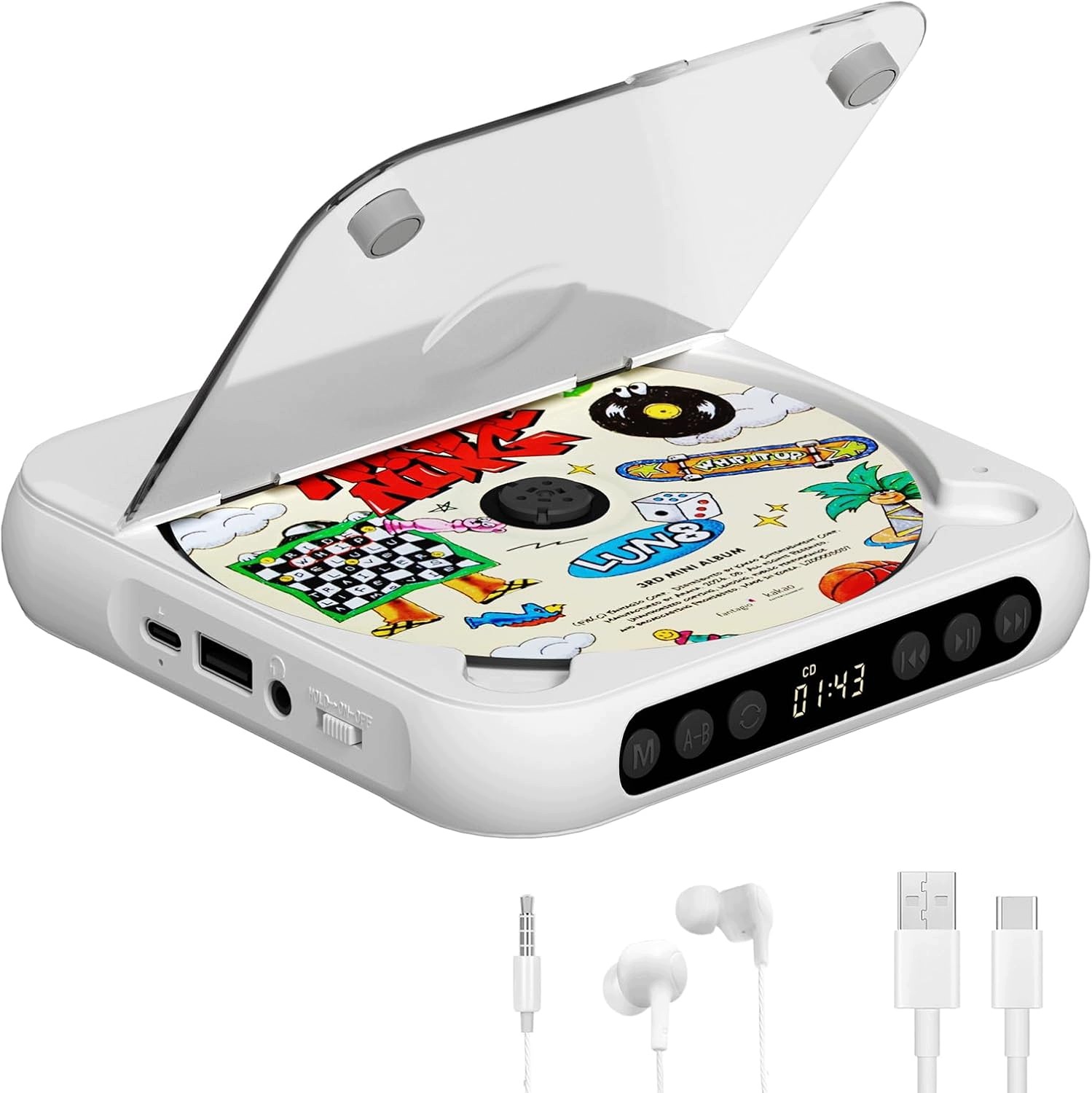 Přenosný MP3 Přehrávač Bluetooth S Funkcí Ab Repeat Usb Led Reproduktor