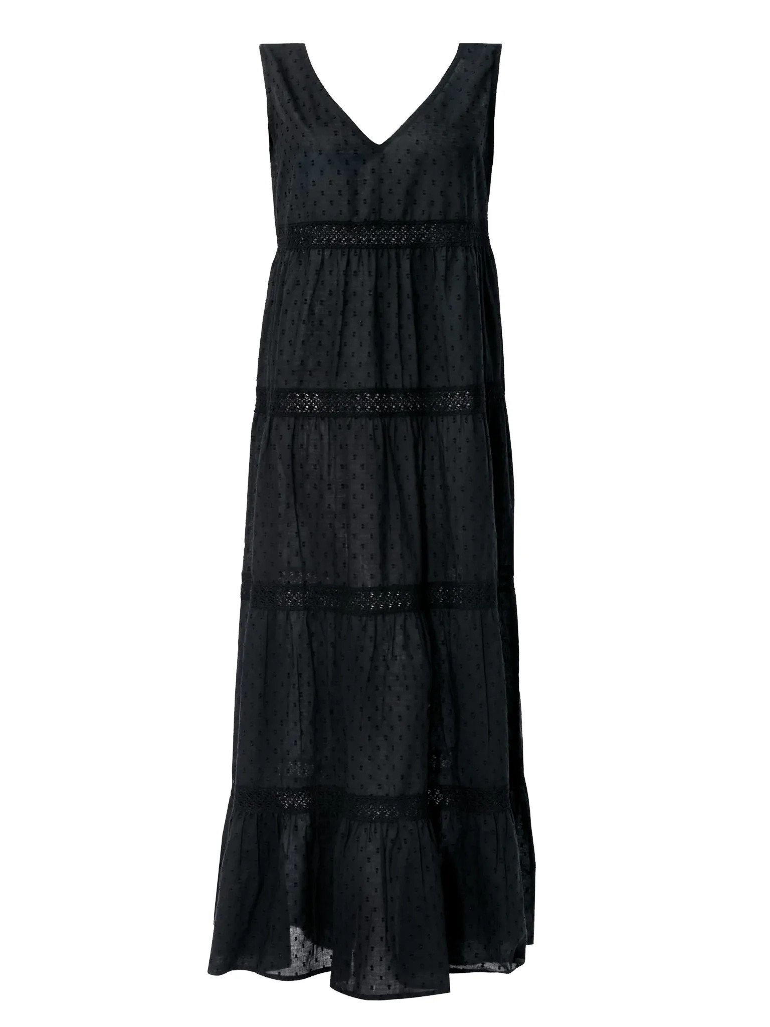 Černá dlouhá šaty na léto F195A/509 Boho styl vel. L