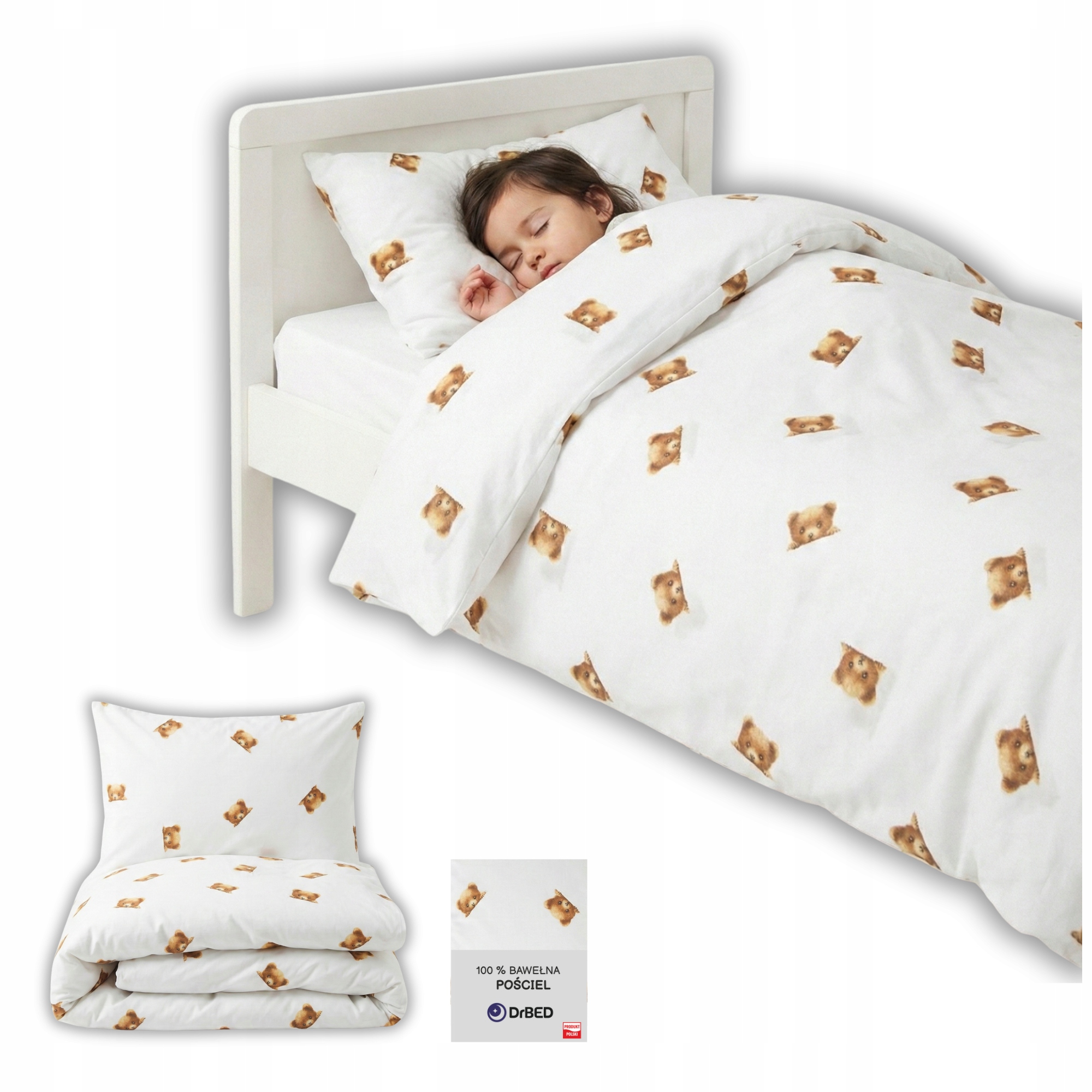 Pościel dla Dzieci 140x200 Bawełniana na Zamek Misie 2 elem. Polska