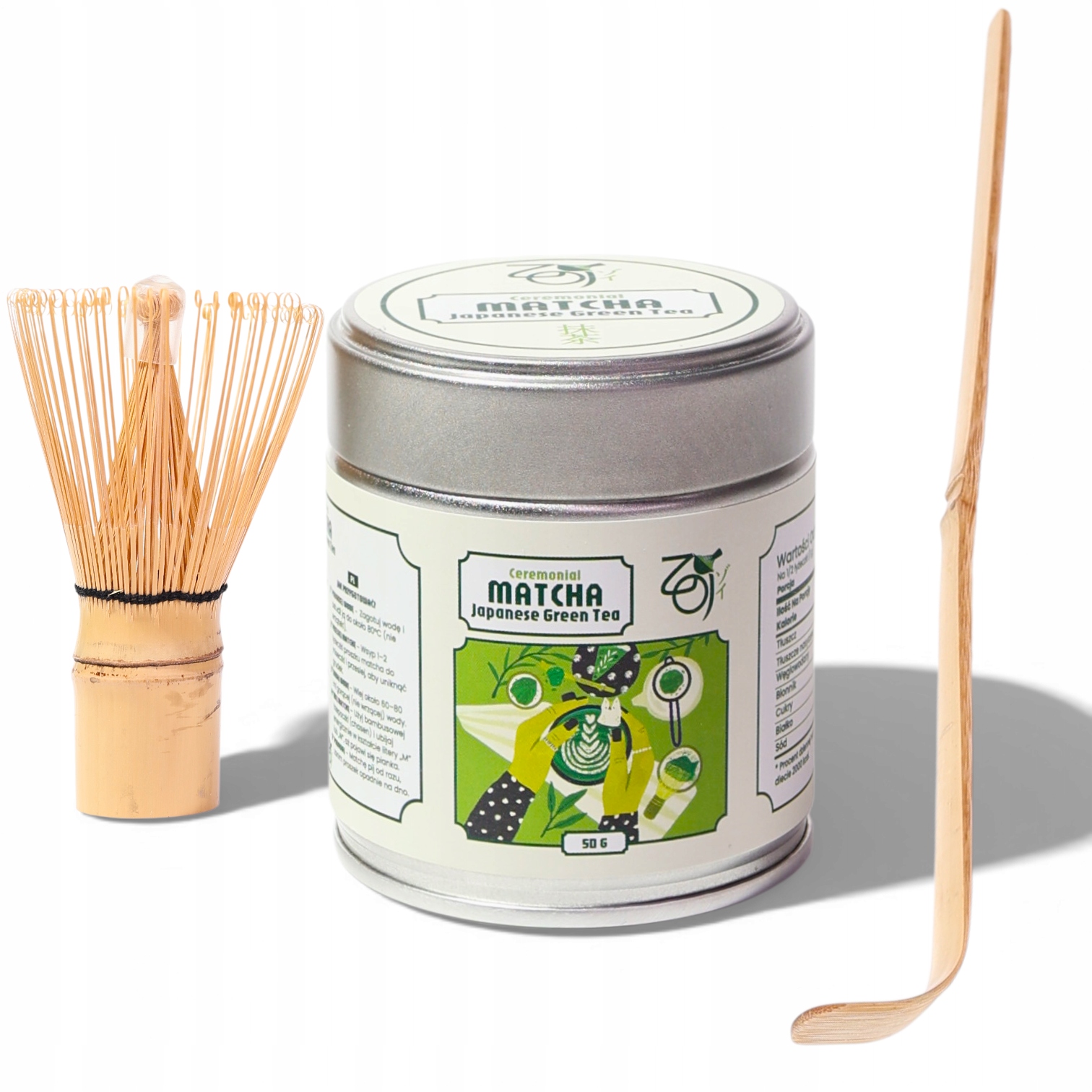 Levně Dárková Sada Bambusová sada pro Matchu Zoi 50g Metla Lžička Matcha