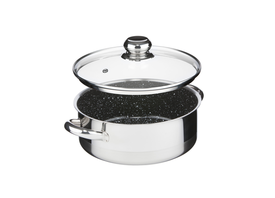 Cerammax Pro Standard rajnica s pokrievkou 22cm 3,0l, granit čierna