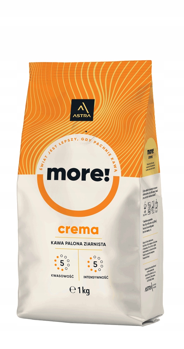 Káva Astra More Crema Pražená Zrnková 1KG