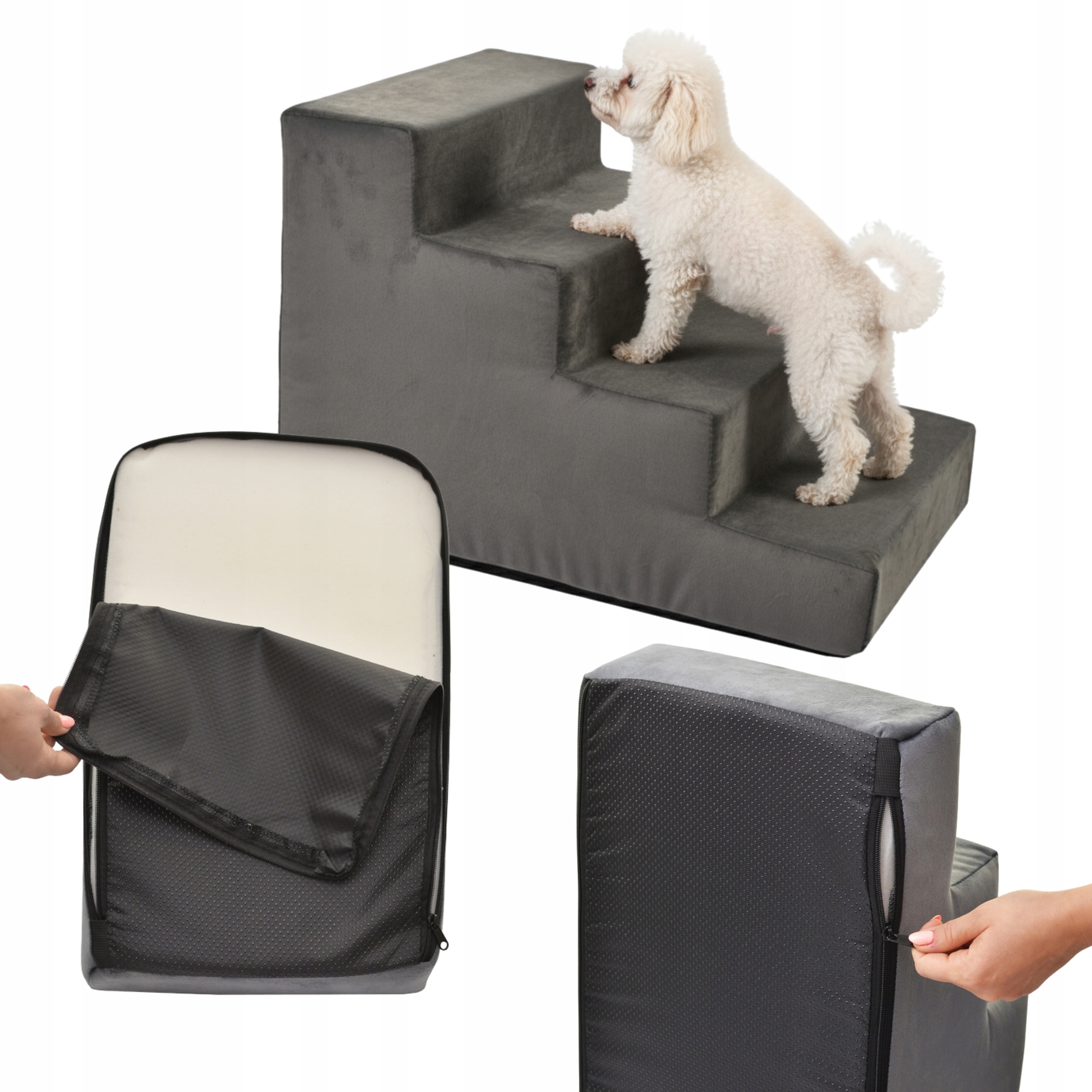 Levně Rampa pro psa kočku 4 stupně Plošina Protiskluzová 40 cm