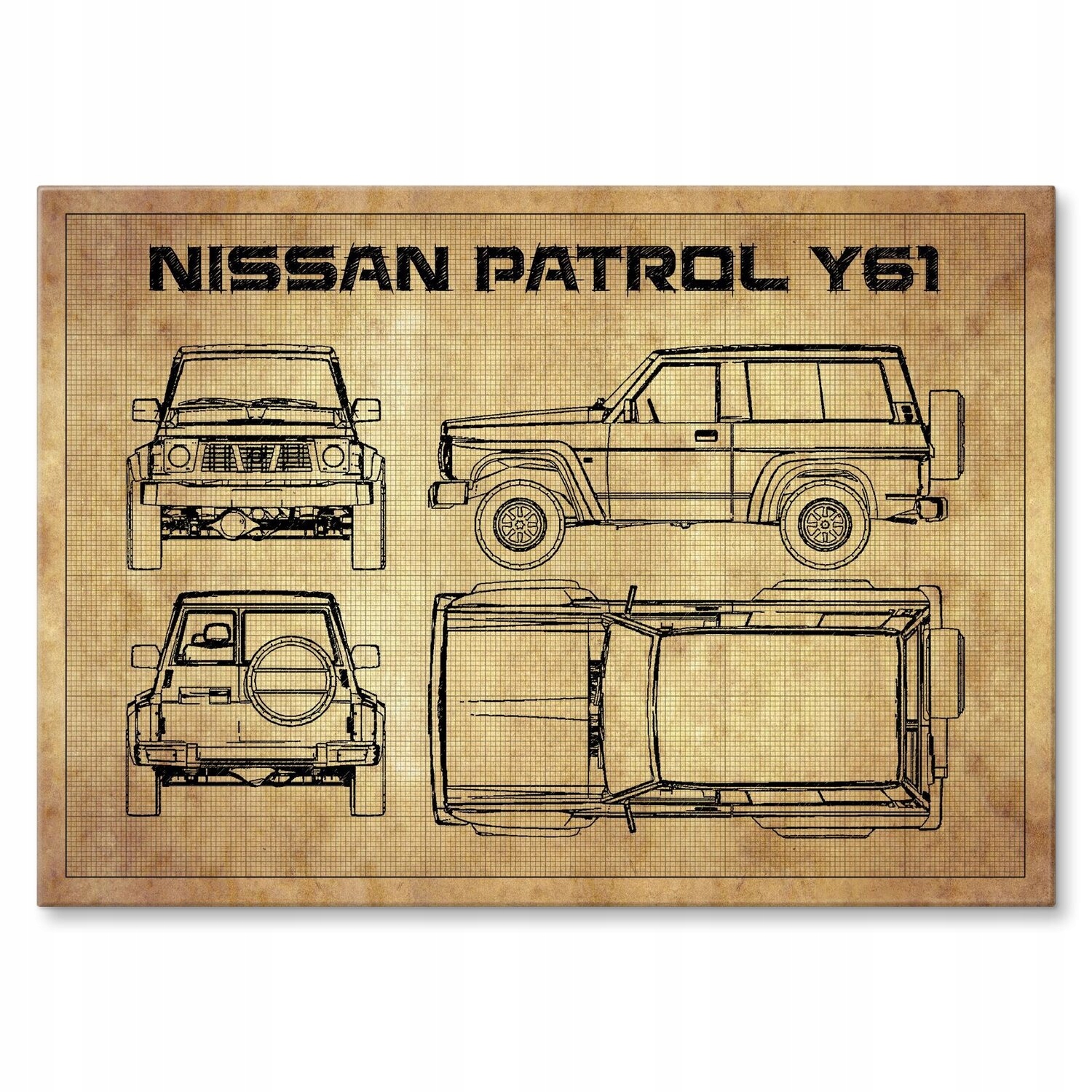 Kovový plakát nissan patrol y61 tech Szyld Plech 42 x 59,4 cm Dárek