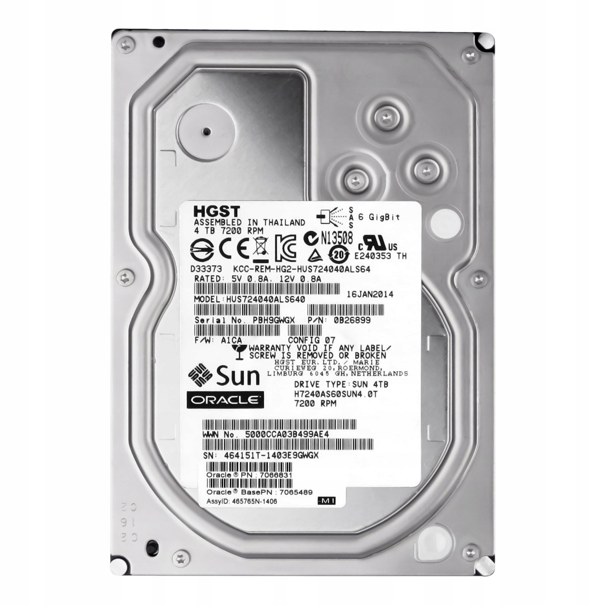 Sun 7066831 4TB 7.2K 64MB SAS-2 3.5'' HUS724040ALS640