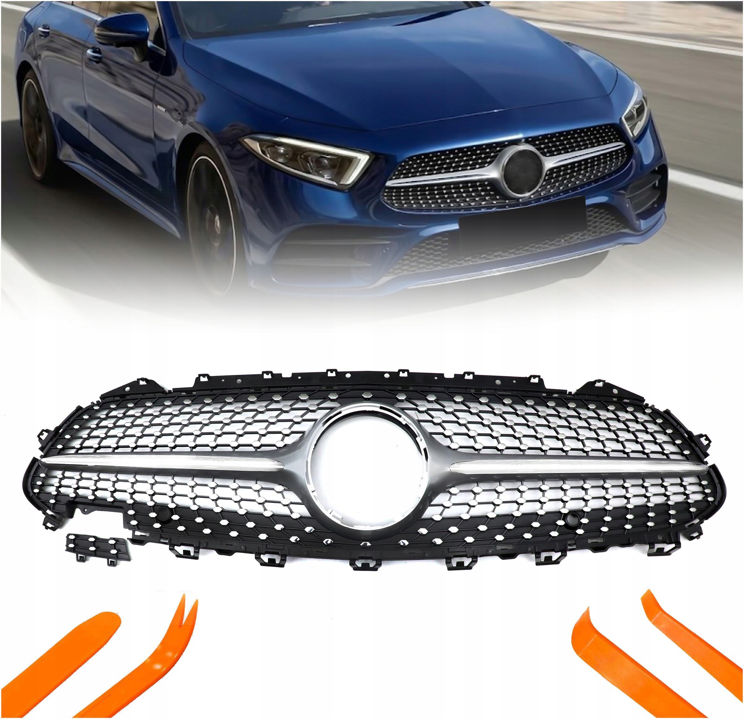 Atrapa Grill Mercedes Cls W257 C257 Stříbrný Diamant 2019-