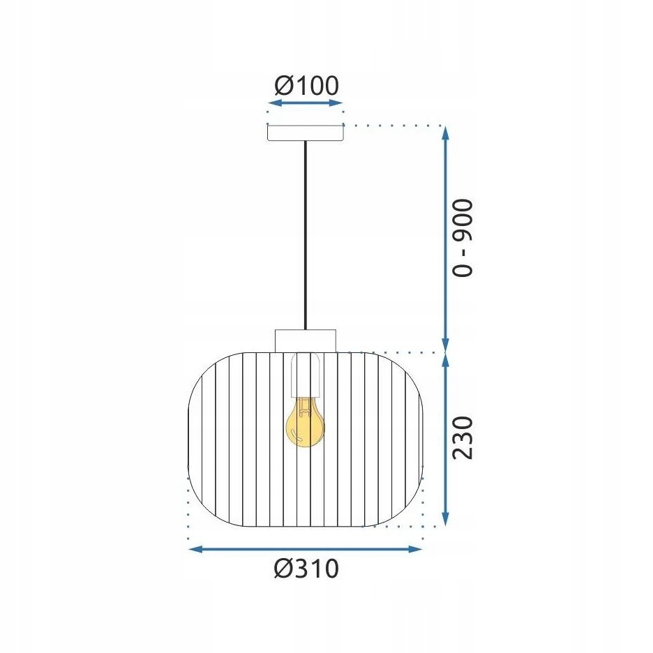 LAMPA SUFITOWA WISZĄCA MLECZNA KULA SZKŁO RYFLOWANE POJEDYNCZA APP1069-CP Liczba punktów światła 1