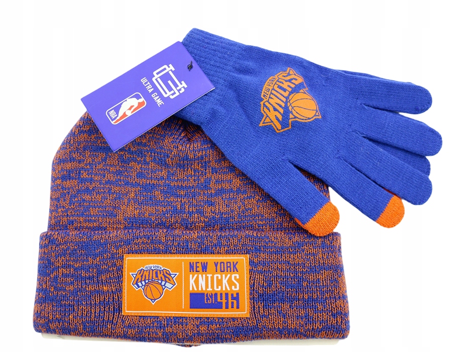 Pánský set Čepice Zimní rukavice Nba New York Knicks Jeremy Sochan