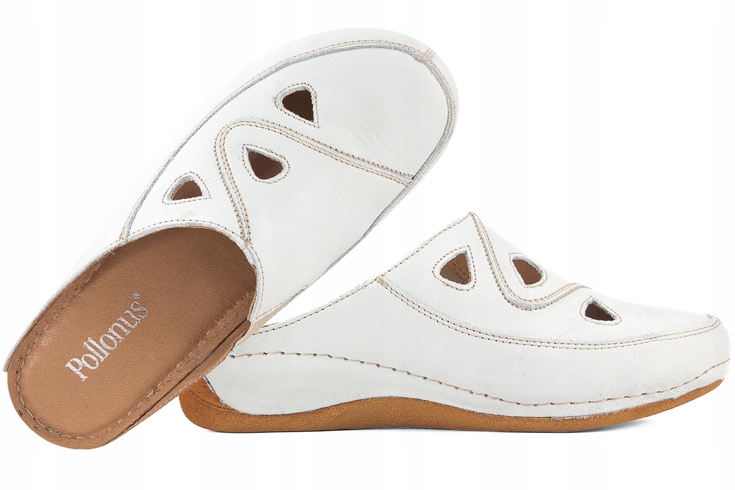 Pollonus 0683 Nazouváky Na Koturně, bílé, velikost 41, bílá
