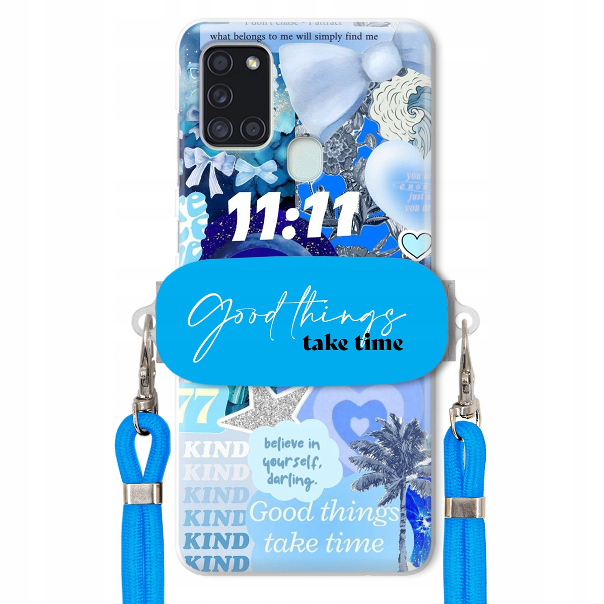 Puzdro pre Samsung A21s Držiak na vodítko Crossbody Good Things Take Time Lata