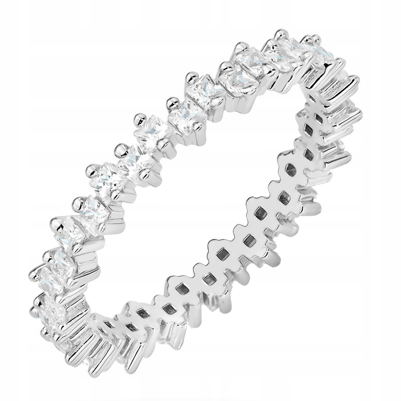 Krásný Stříbrný Prstýnek ryzost 925 s Bílými Zirkony vel. 14