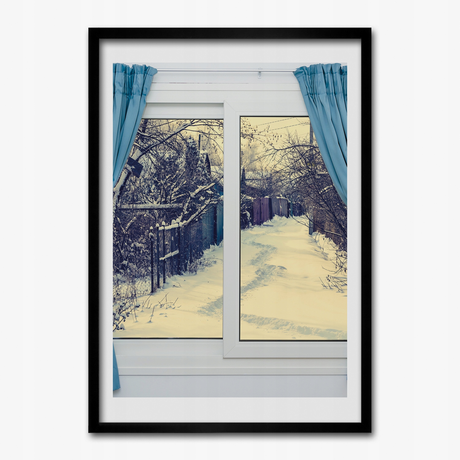 Obraz s rámom Mdf Okno výhľad cesta sad 70x100 cm