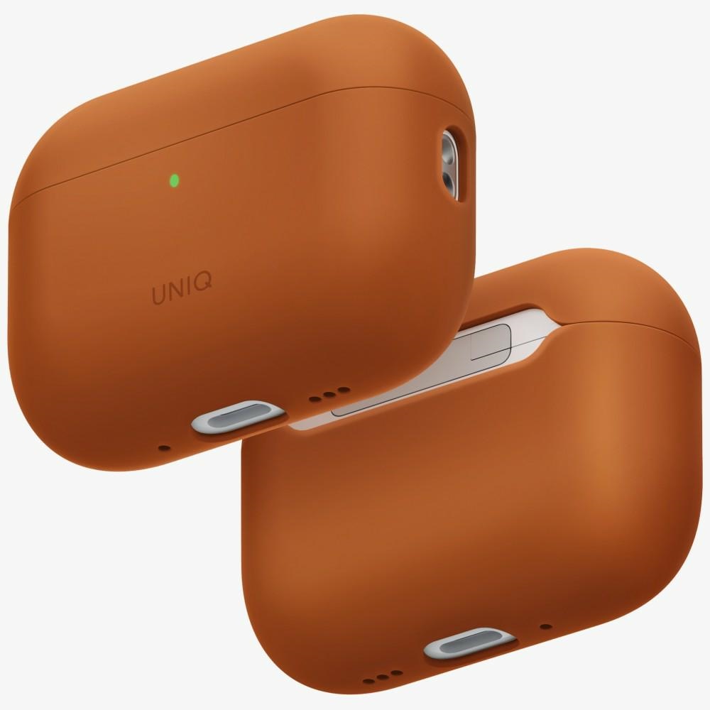 Pouzdro Uniq Lino pro AirPods Pro 3. generace Silicone oranžové