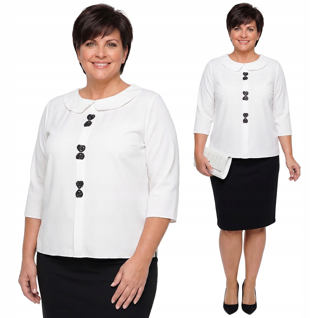 Bílá halenka s límcem plus size velikost 52/54