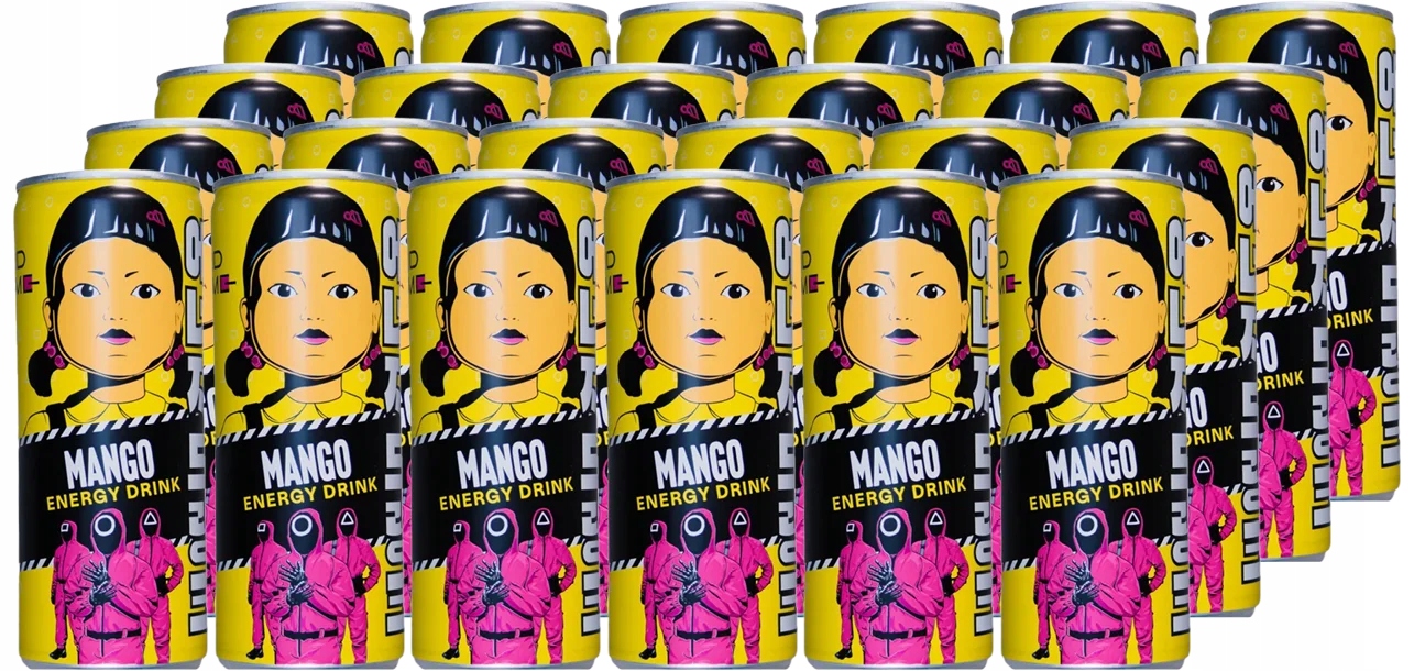 24 x Energetický nápoj Squid Game energy Drink Netflix Mango 250 ml
