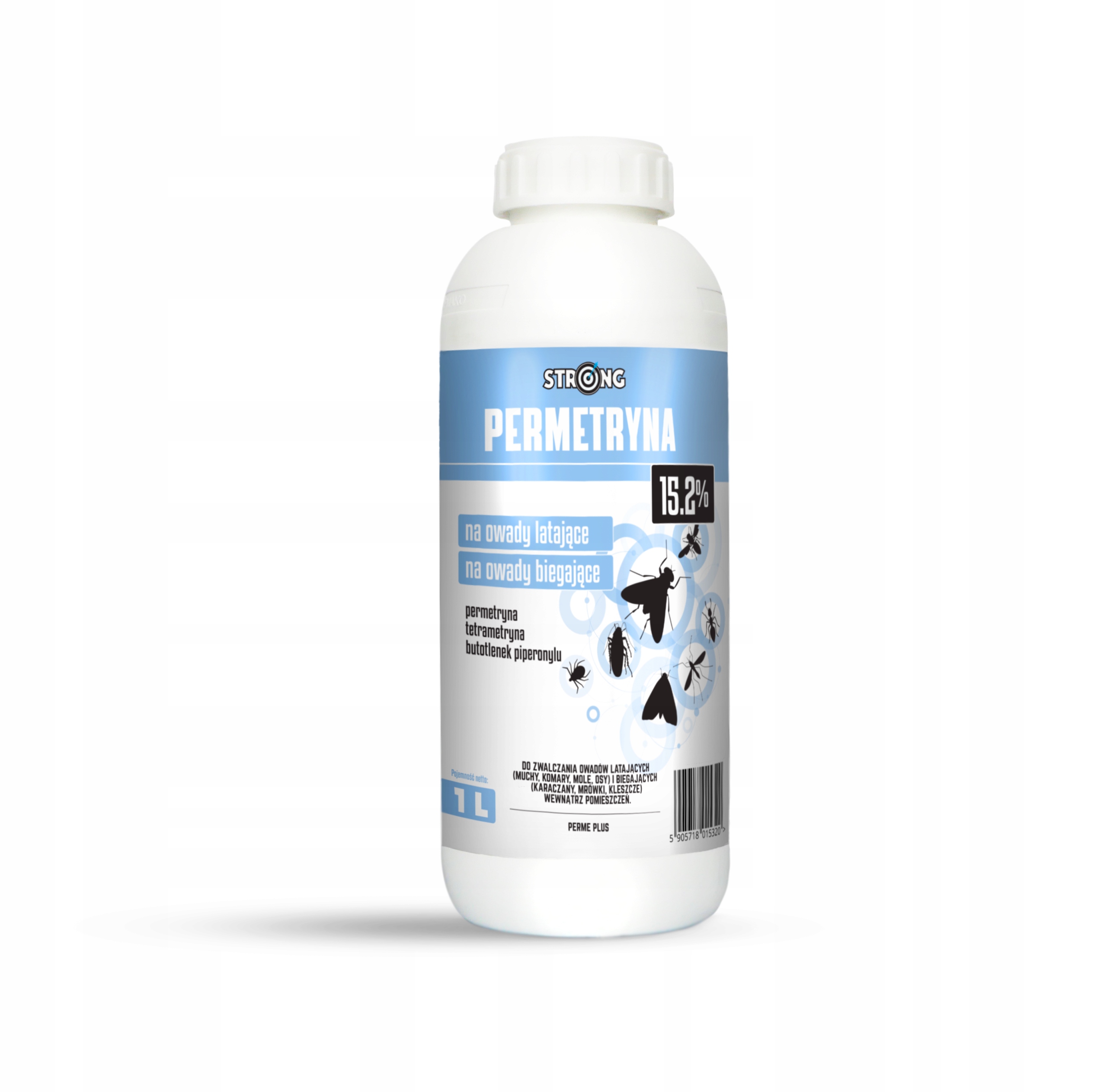 Silny Środek Na Muchy Komary Mrówki Kleszcze Strong Permetryna 15,2% 1L