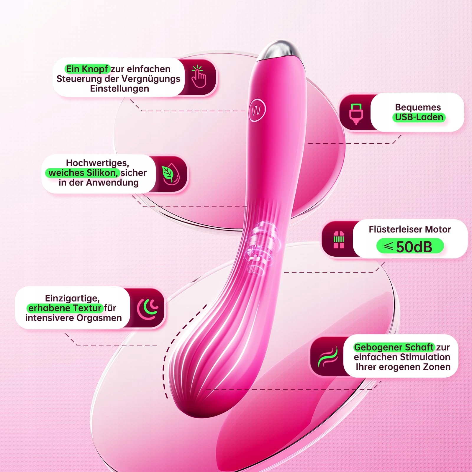 DILDO VIBRATOR Zabawka Erotyczna dla Kobiet G Punkt Wibracje Cicha — miniatura 3