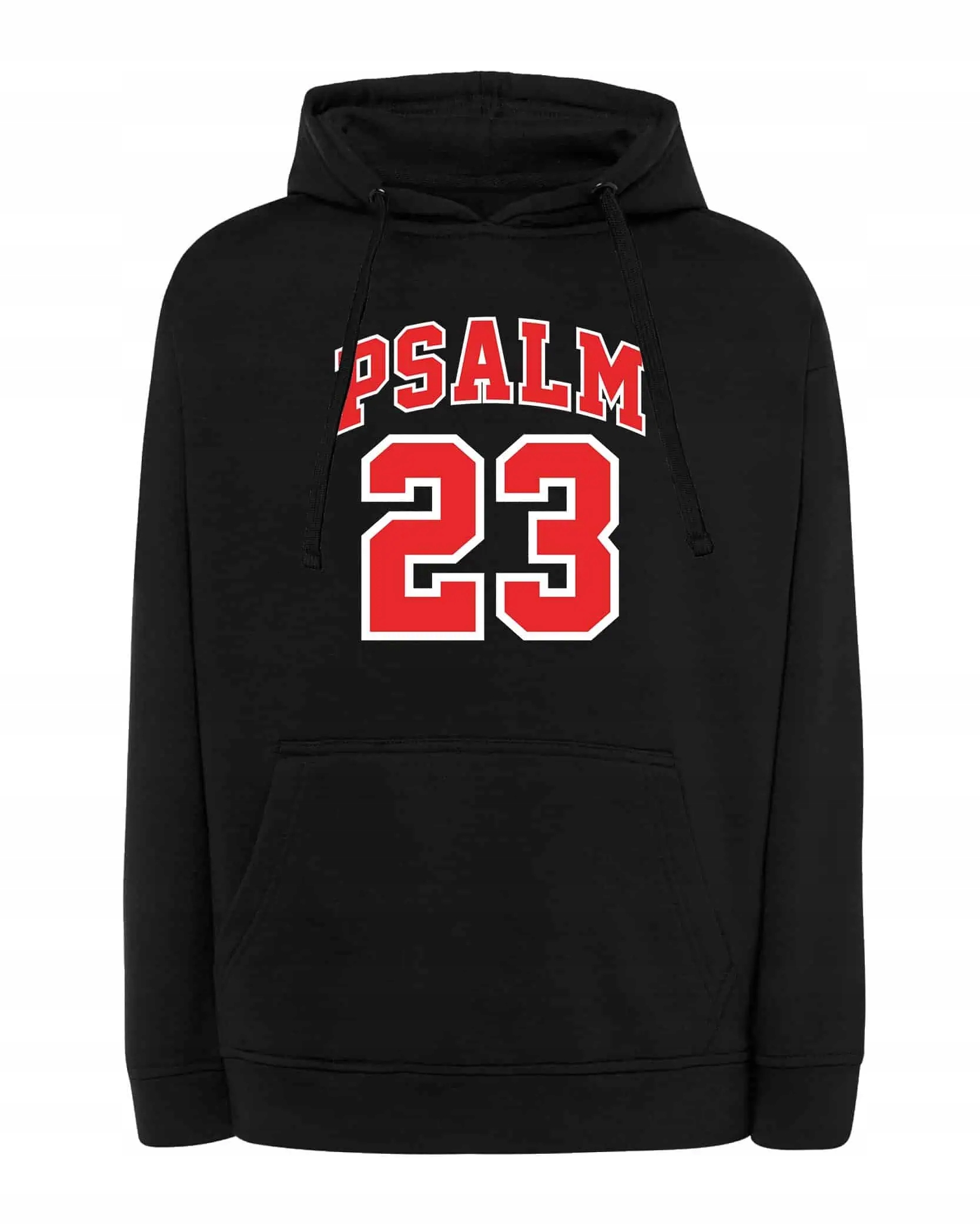 Mikina s kapucí Žalm 23 Pan je můj Pastýř Černá M