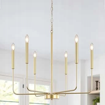 Zlatý lustr se 6 světly, lustry,