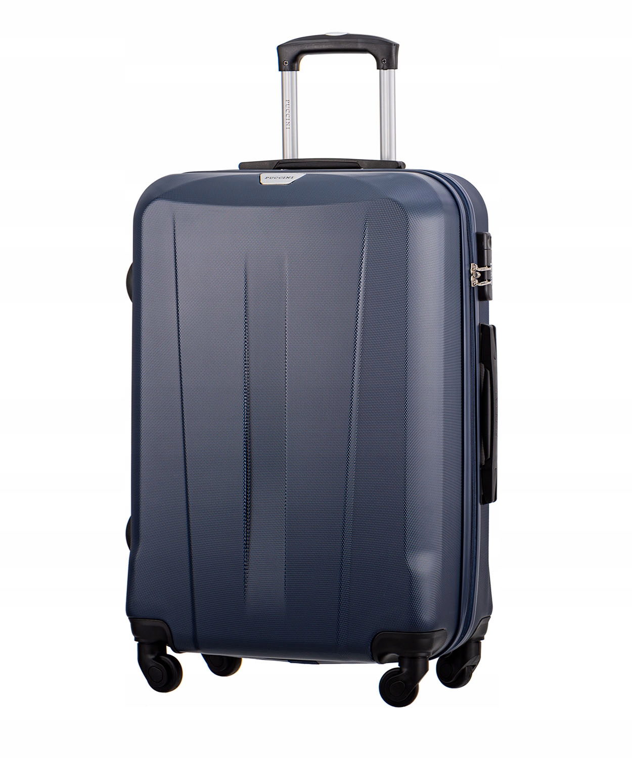 Střední cestovní kufr na kolečkách z tvrdého Abs Puccini, modrý, ABS03B, 7A