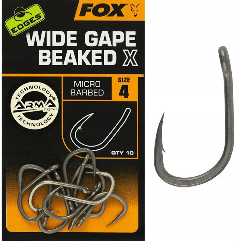 Haczyki Karpiowe Fox Edges Armapoint Wide Gape Beaked X Nr 4 10szt. Ostre