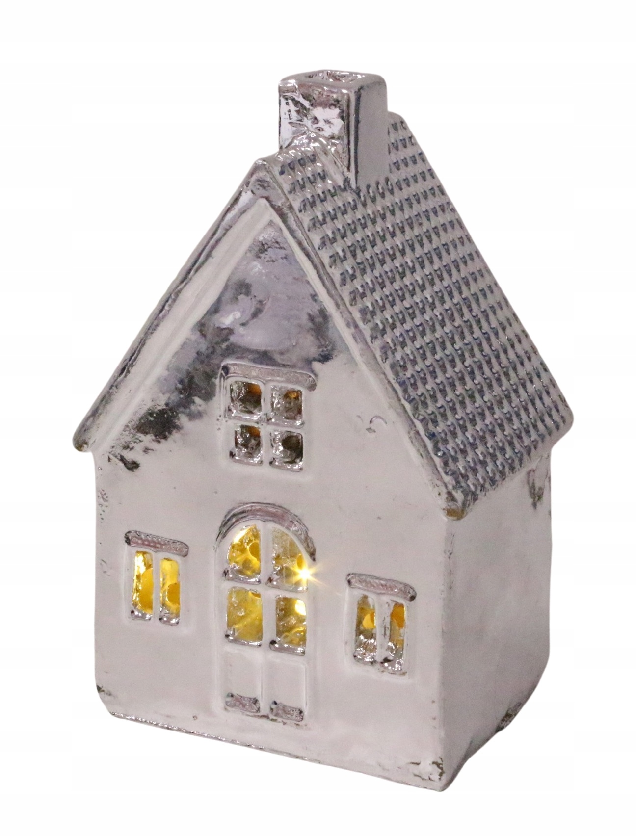 

Domek Led Srebrny Dekoracja Świąteczna 12cm
