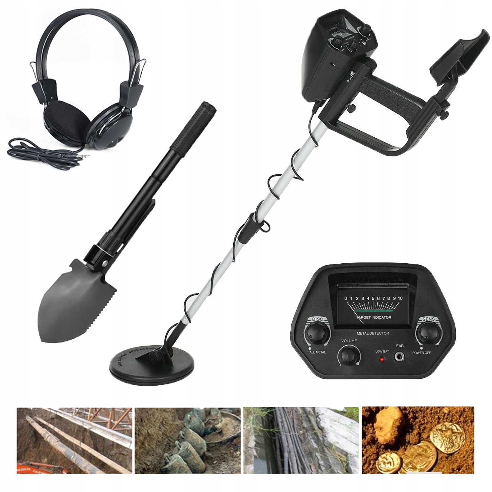 Detektor Detektor Kovů Hluboký, Citlivý, Nastavitelný 30,7 Až 42,5 Palce Sluchátko