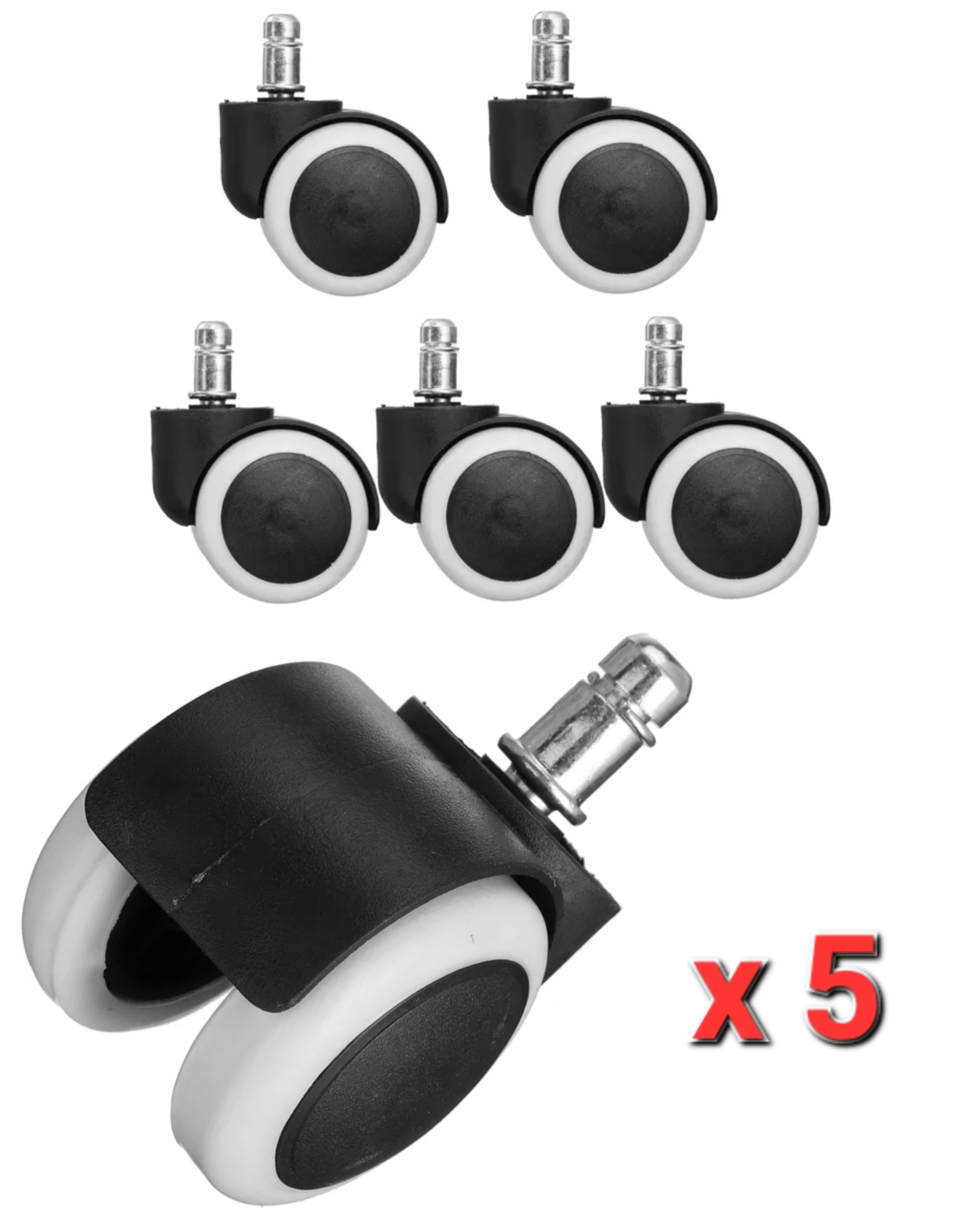 

Kółka Do Fotela Obrotowego Kauczukowe Mocne 5 Szt.