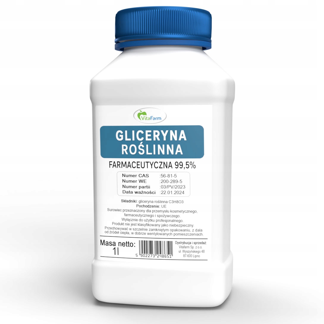 

Gliceryna Roślinna Farmaceutyczna 99,5% 1L