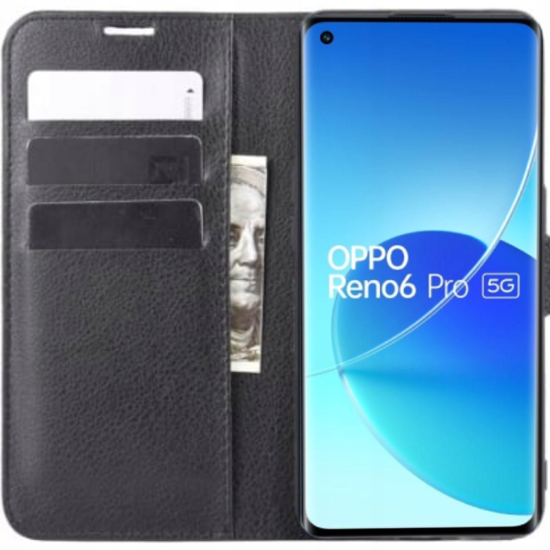 

Etui z klapką portfel Litchi do Oppo Reno 6 Pro 5G