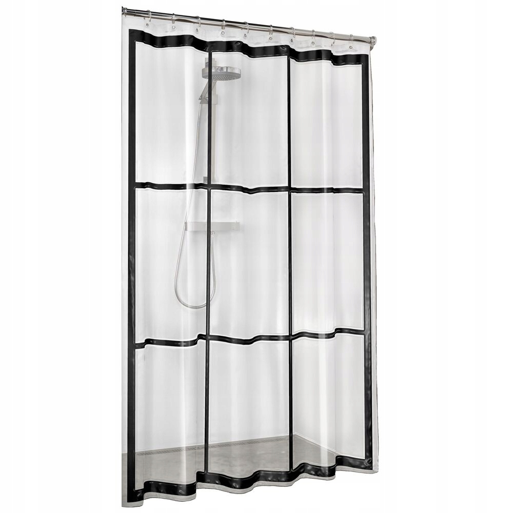 

Zasłona Prysznicowa 180X200 Wzór Czarna Sealskin