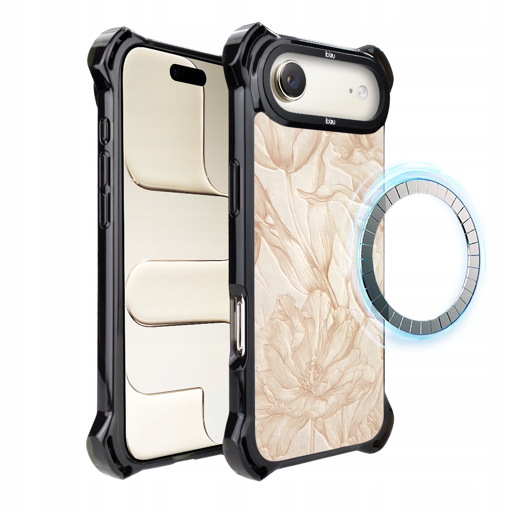 Pouzdro pro iPhone Air Ibizu DropGuard Ultra s MagSafe, botanický biskvit