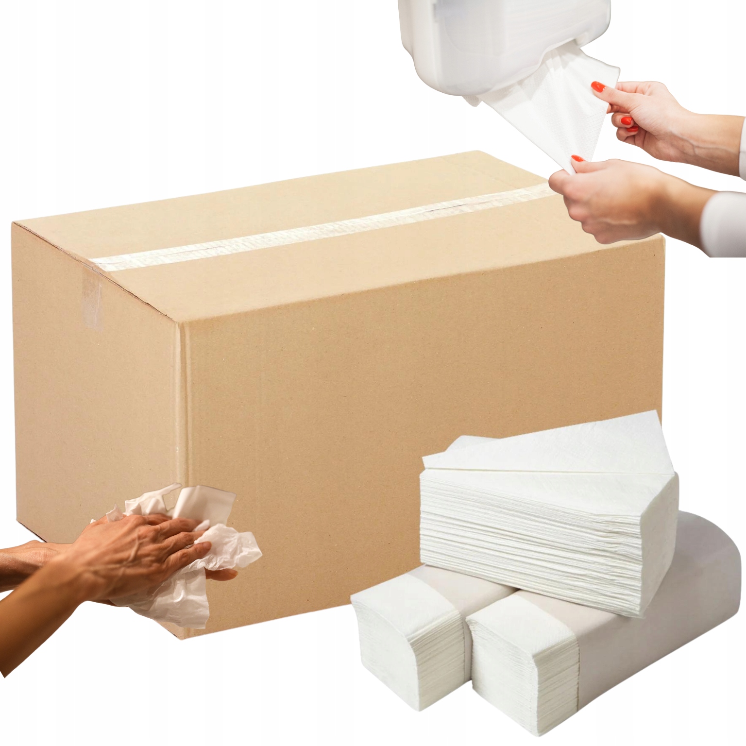 Levně Papírové ručníky Zz bílé s celulózou 100% do zásobníku Silné savé