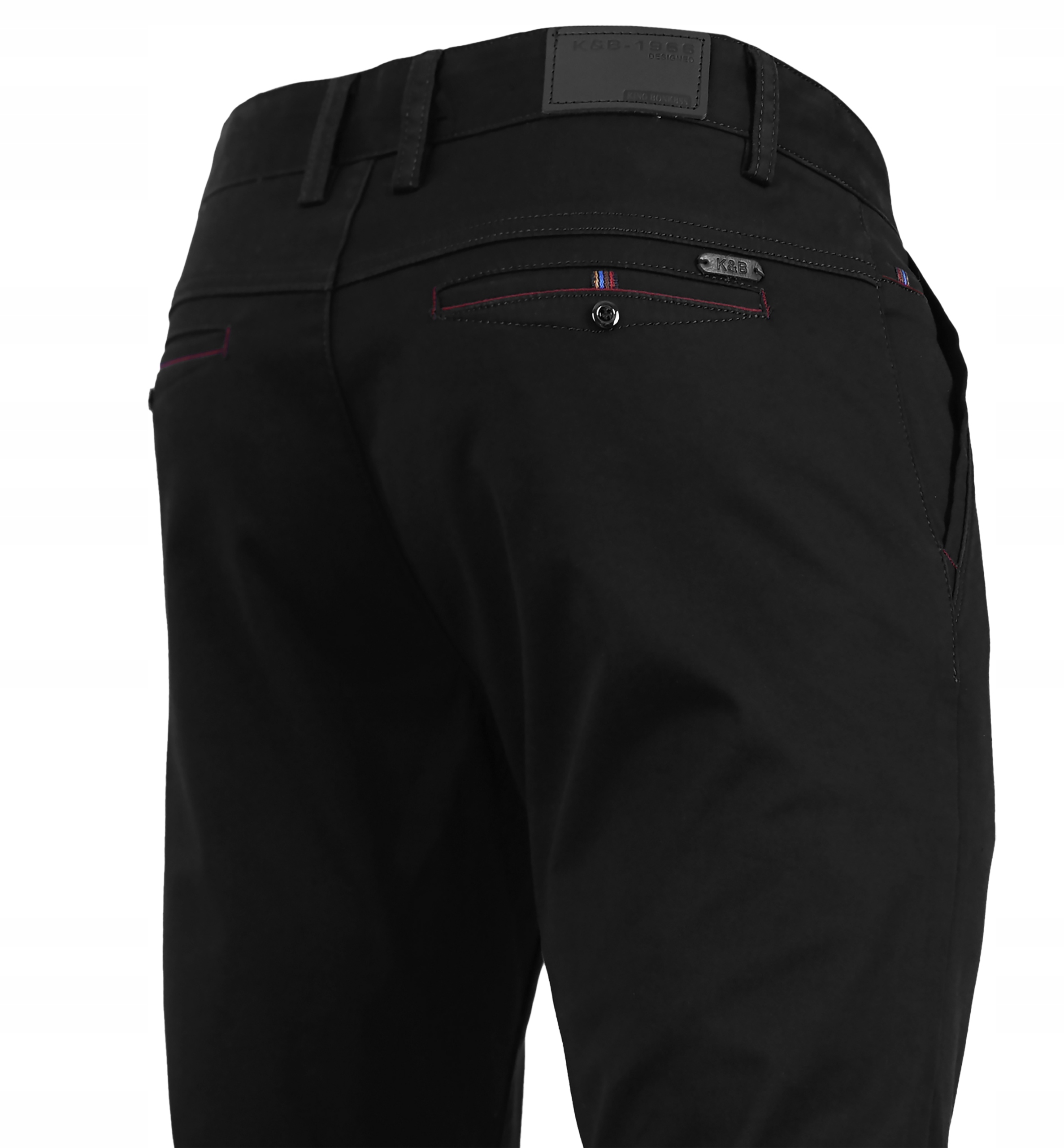 SPODNIE MĘSKIE CZARNE WIZYTOWE ELEGANCKIE DO KOSZULI W42 L32 PAS 114-118 CM