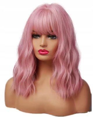 Louis Ferre Krátká paruka 35 cm růžová/fialová barva