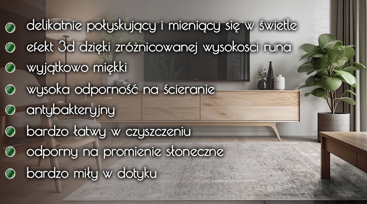 MODNY DYWAN KREMOWY SZARY VALENCIA NOWOCZESNY MIĘKKI DO SALONU 140x200 Informacje dodatkowe dla alergików